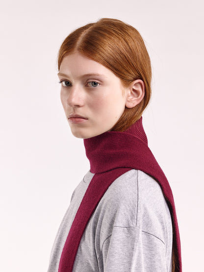 Soft Wool Mini Scarf - Burgundy