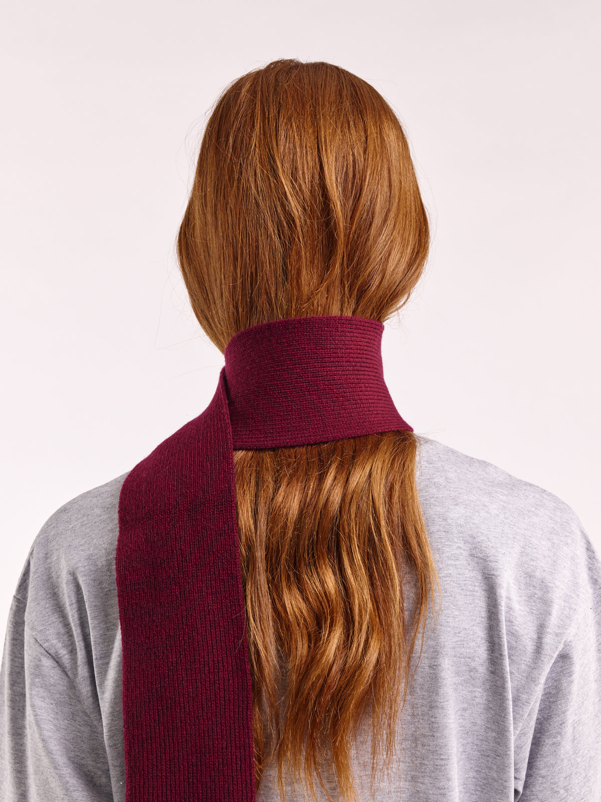 Soft Wool Mini Scarf - Burgundy
