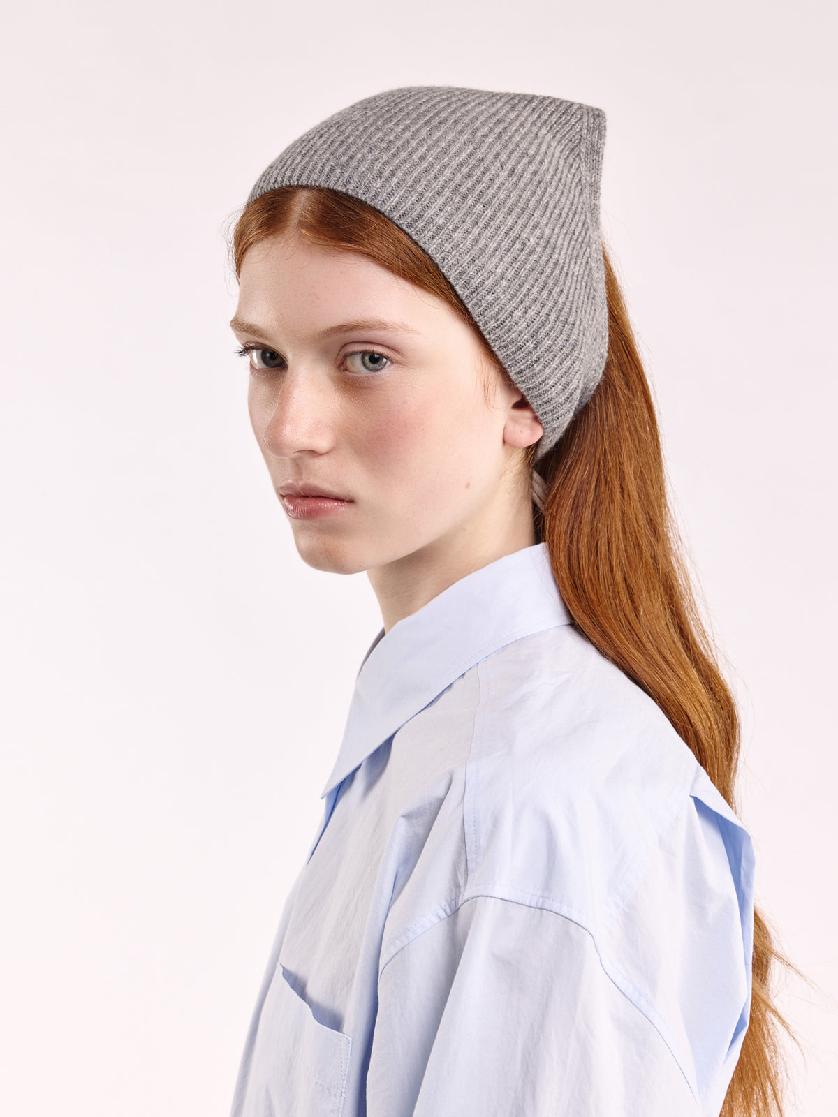 Ribbed Soft Wool Bandana - Flannel Grey