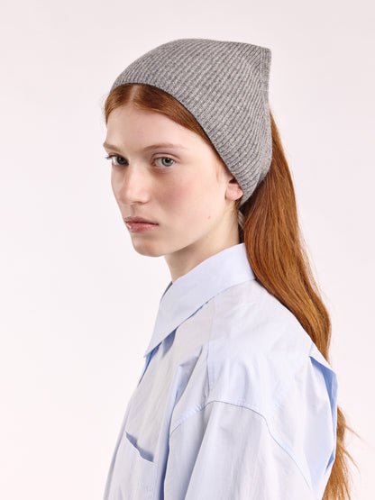 Ribbed Soft Wool Bandana - Flannel Grey