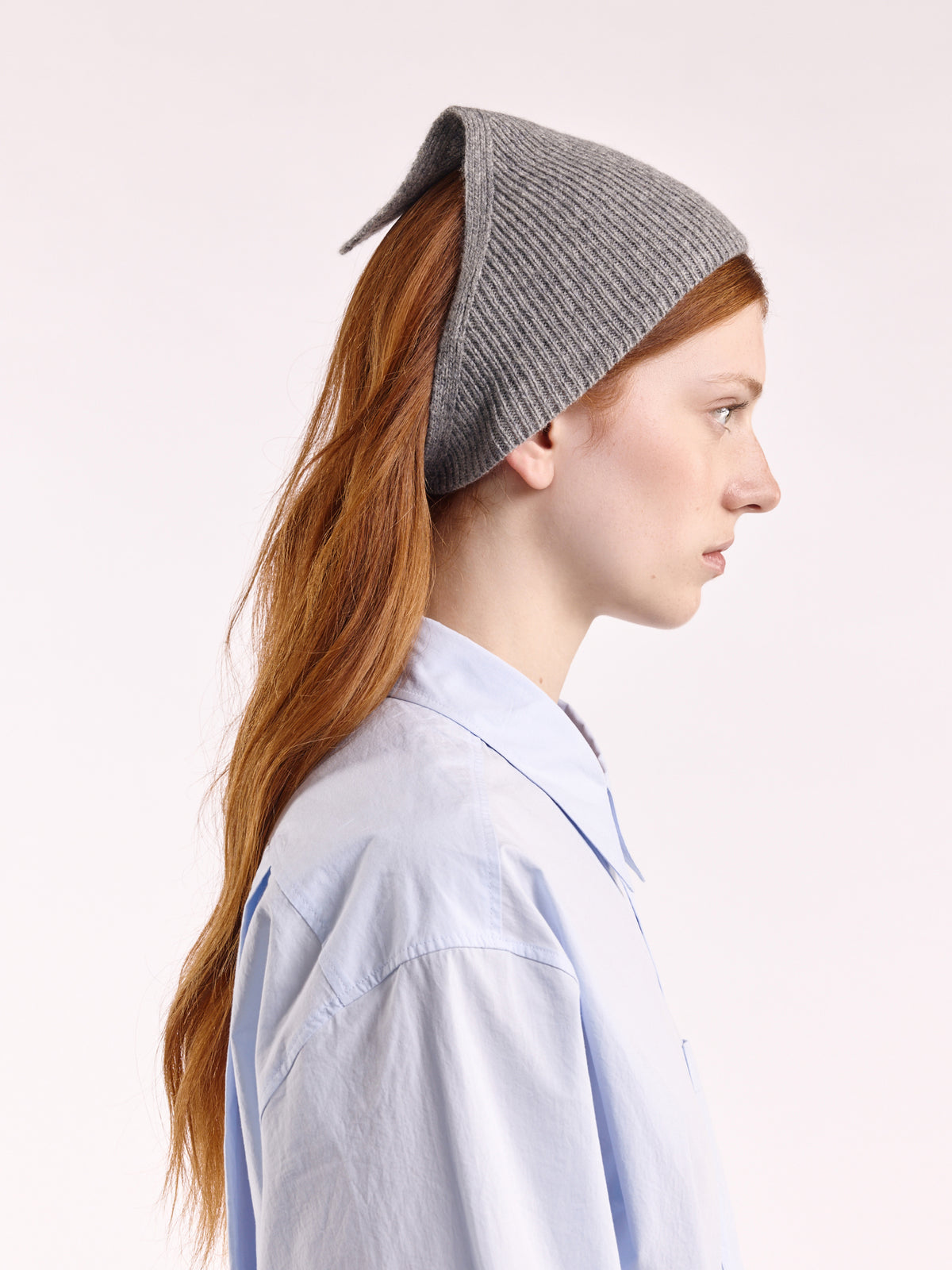 Ribbed Soft Wool Bandana - Flannel Grey