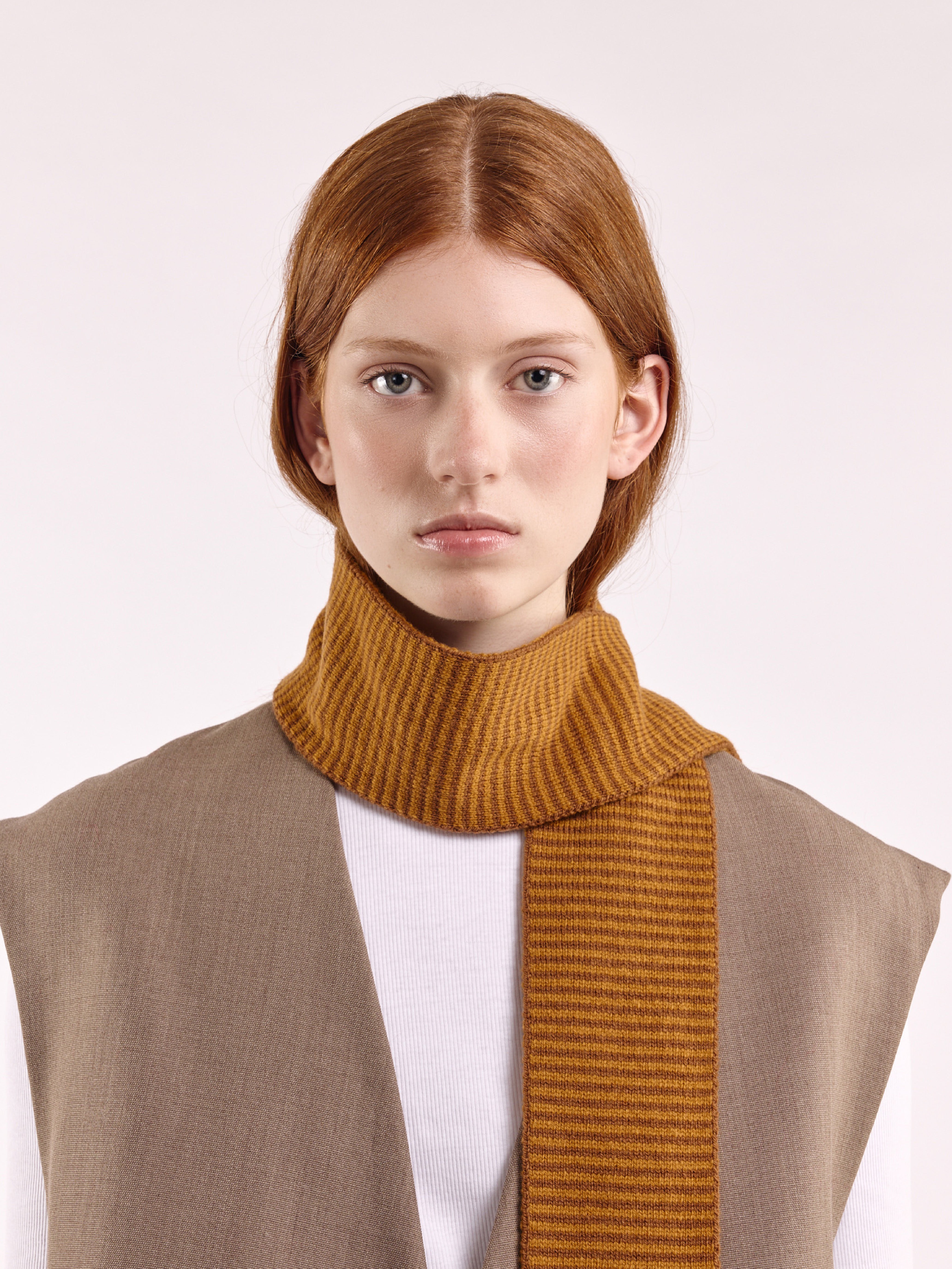 Striped Soft Wool Mini Scarf - Chai/Vintage Vicuna – CLÒIMH
