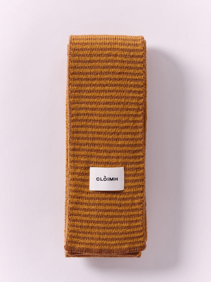 Striped Soft Wool Mini Scarf - Chai/Vintage Vicuna