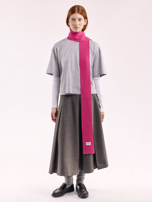 Soft Wool Mini Scarf - Fuchsia
