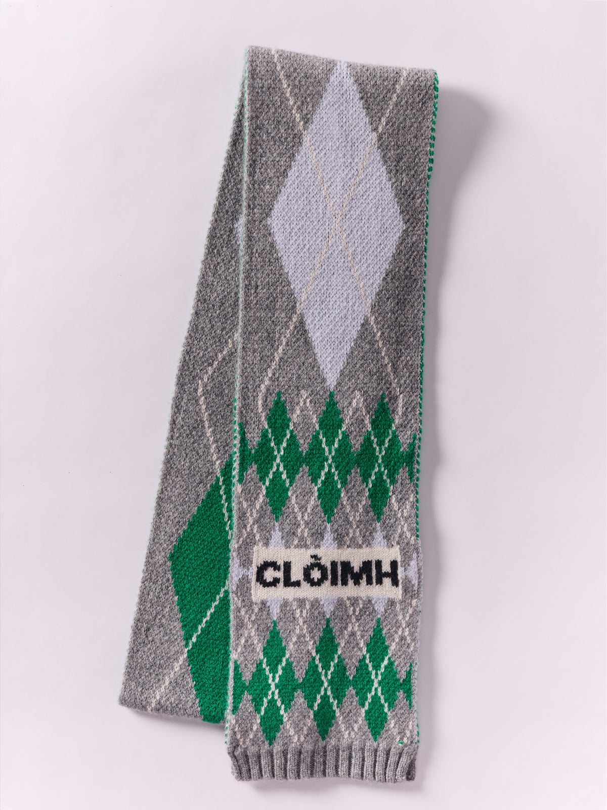 Soft Wool Argyle Scarf - Flannel Grey/Multi