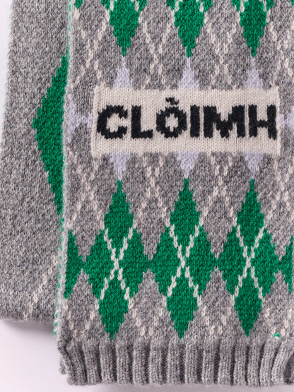 Soft Wool Argyle Scarf - Flannel Grey/Multi