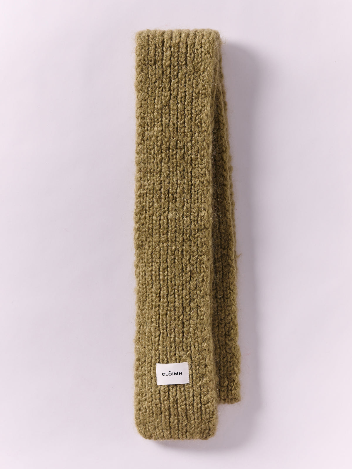 Brushed Mohair-Wool Mini Scarf - Olive