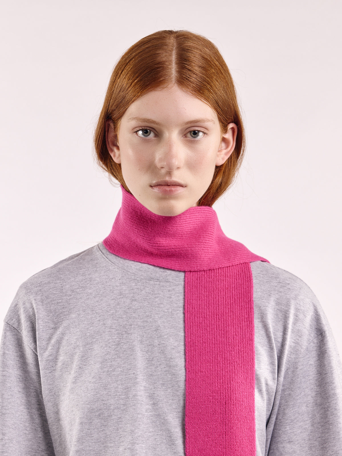 Soft Wool Mini Scarf - Fuchsia