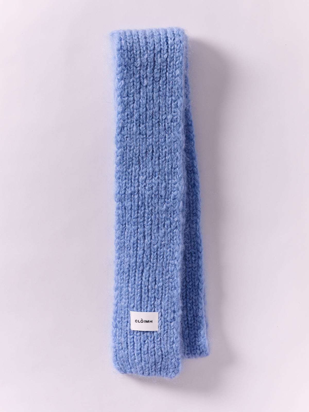 Brushed Mohair-Wool Mini Scarf - Light Blue
