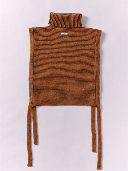 Soft Wool Tied High Neck Bib - Vintage Vicuna