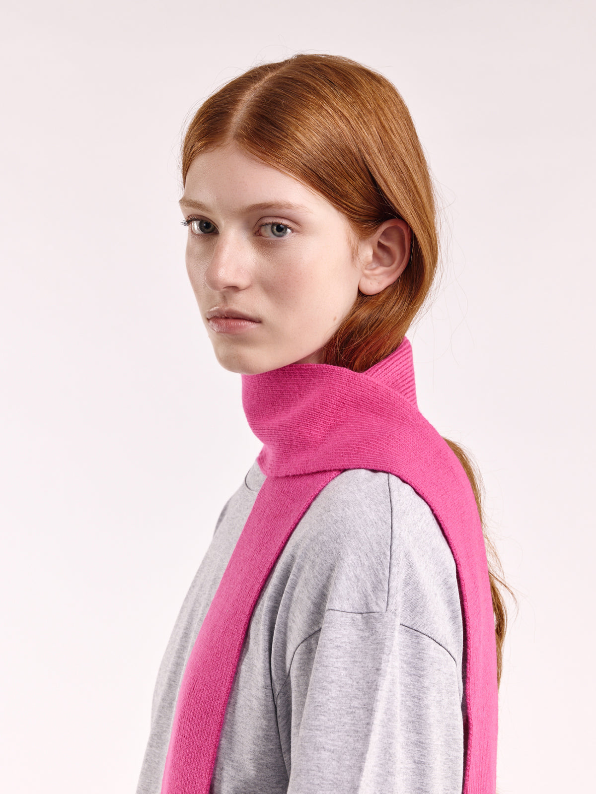 Soft Wool Mini Scarf - Fuchsia