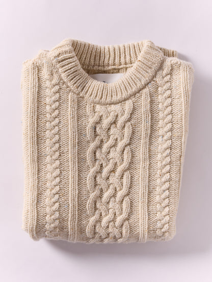 Aran Knit Wool Vest - Natural / One Size
