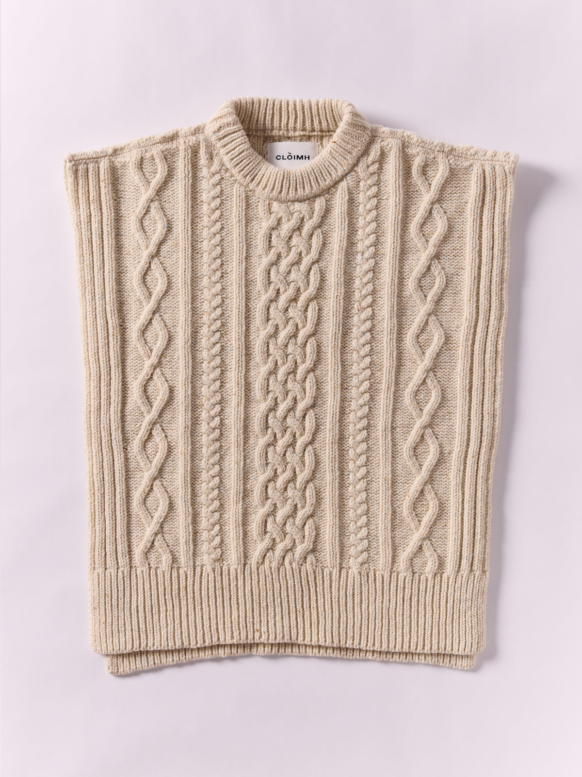 Aran Knit Wool Vest - Natural / One Size