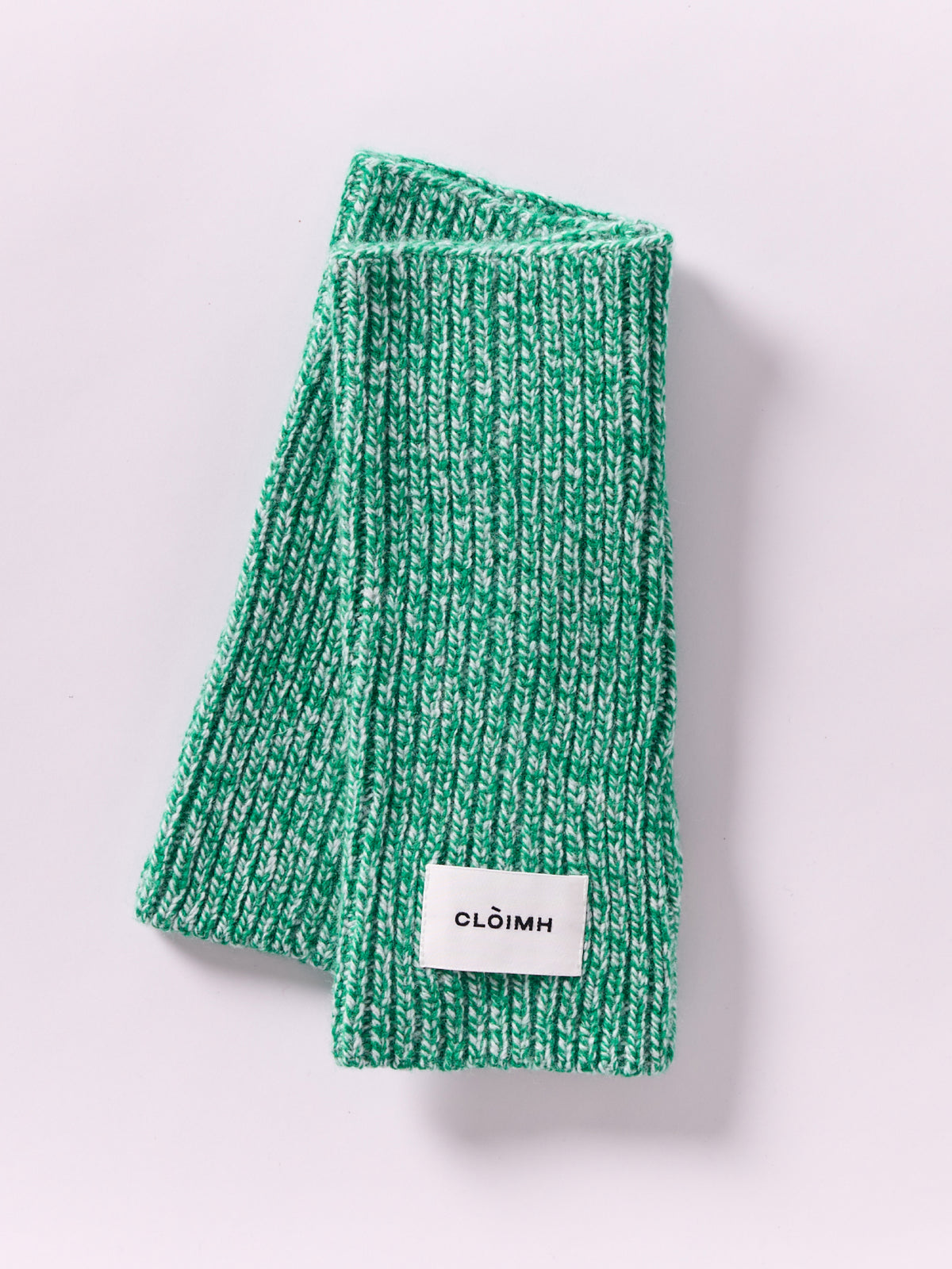 Soft Wool Fingerless Gloves - Bright Green Marl