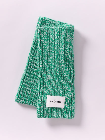 Soft Wool Fingerless Gloves - Bright Green Marl