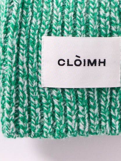 Soft Wool Fingerless Gloves - Bright Green Marl
