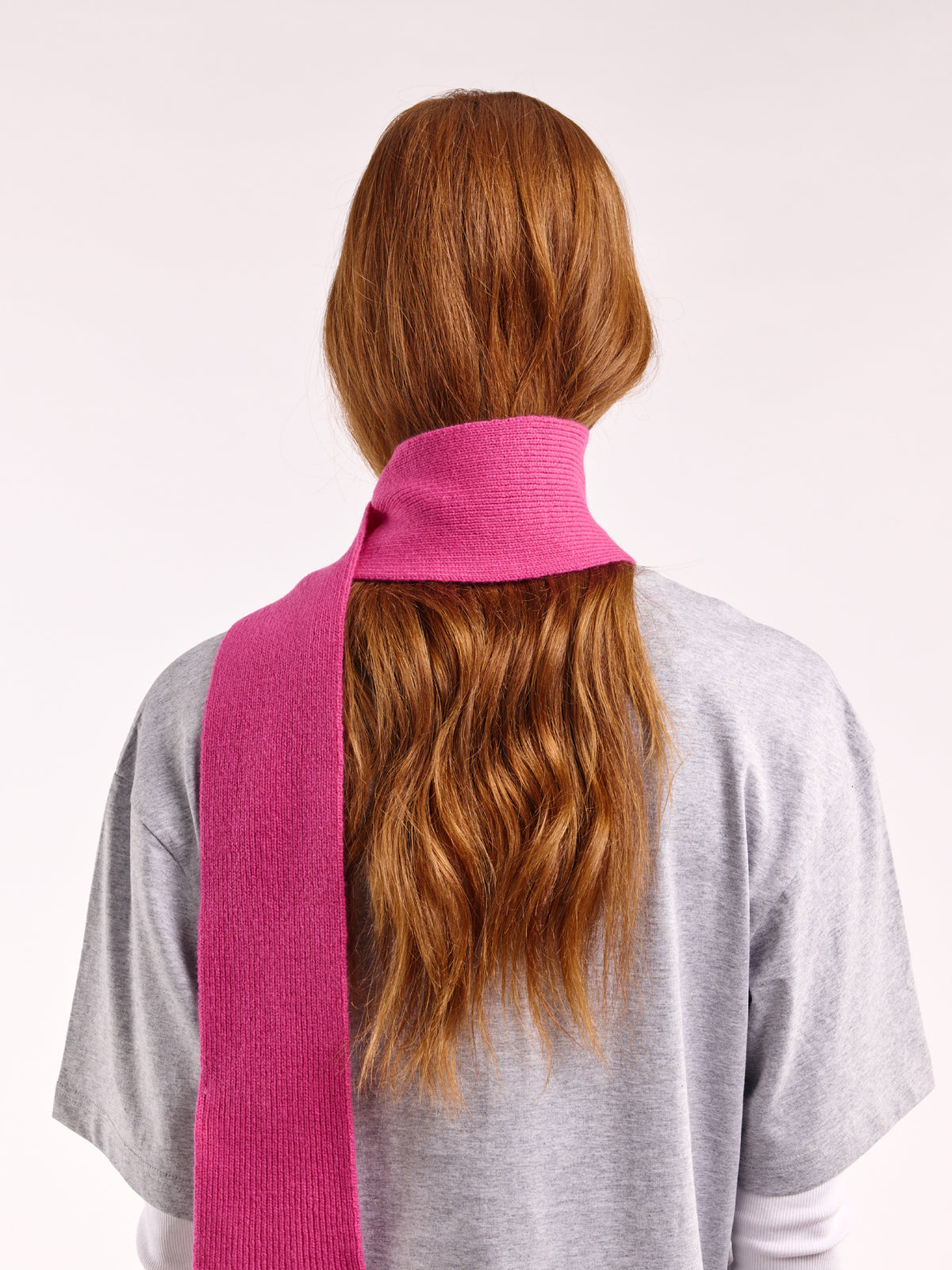 Soft Wool Mini Scarf - Fuchsia