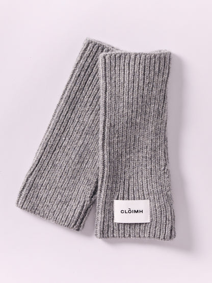 Soft Wool Fingerless Gloves - Flannel Grey
