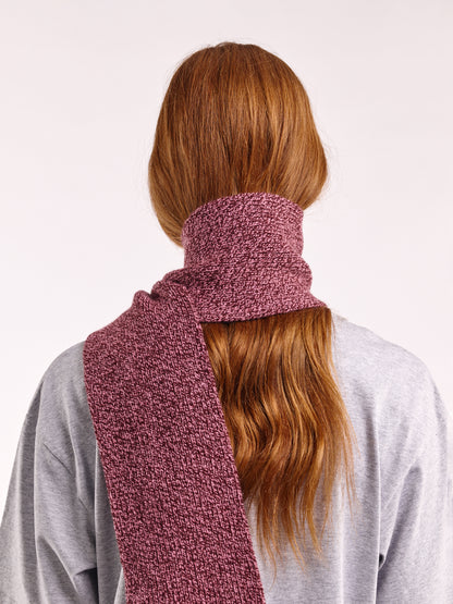 Soft Wool Scarf - Burgundy/Pink Marl