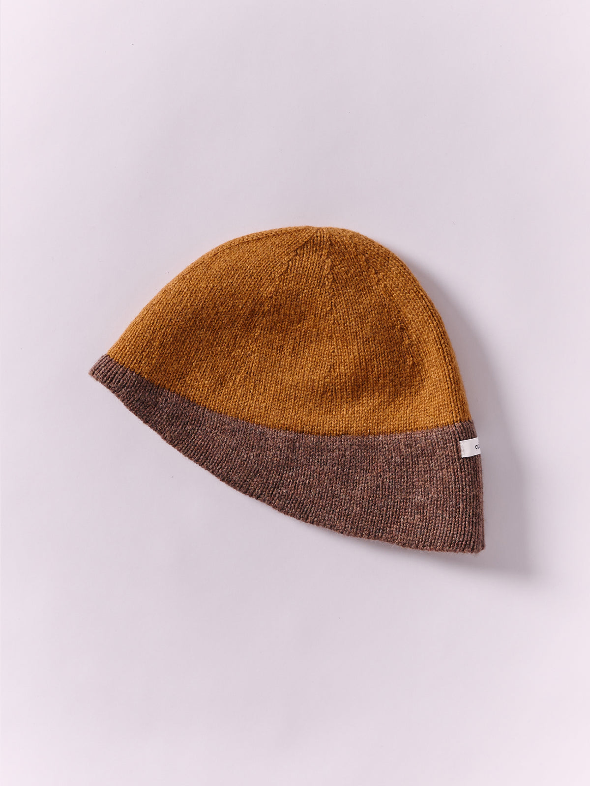 Wool Shaped Contrast Beanie - Chai/Brown