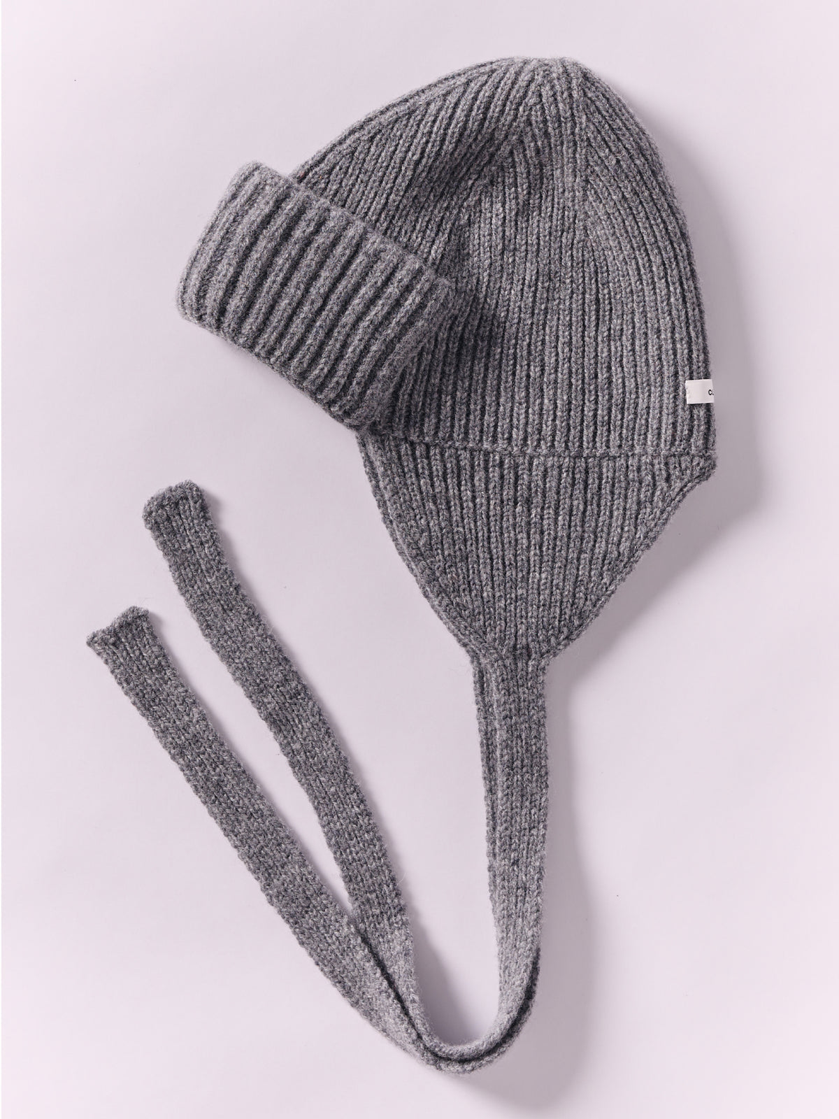 Wool Tied Trapper Hat - Grey