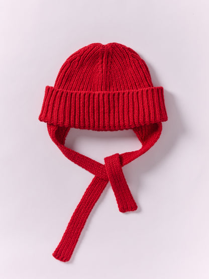 Wool Ear Flap Hat - Red