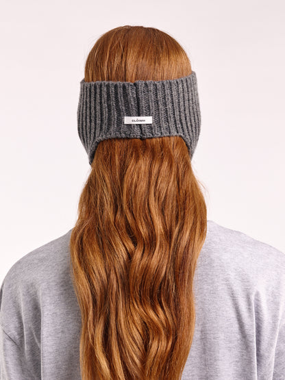 Wool Ear Flap Head Band - Dark Grey