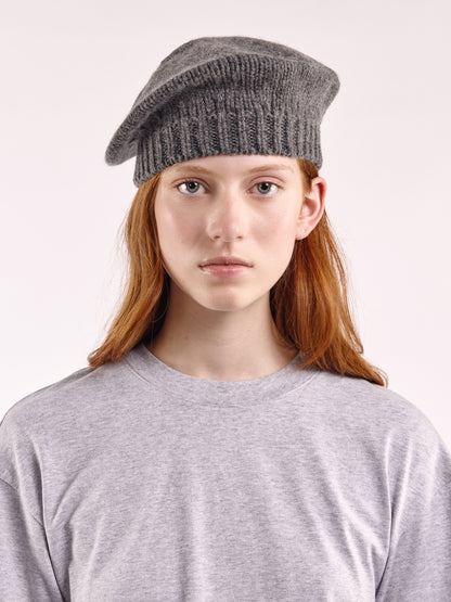 Wool Chunky Beret - Dark Grey