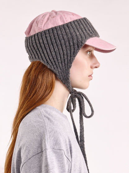 Wool Ear Flap Head Band - Dark Grey