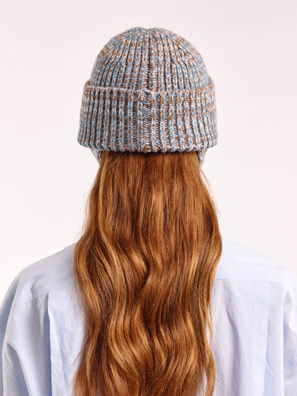 Soft Wool Marl Wool Ear Flap Hat - Dusk/Vintage Vicuna Marl