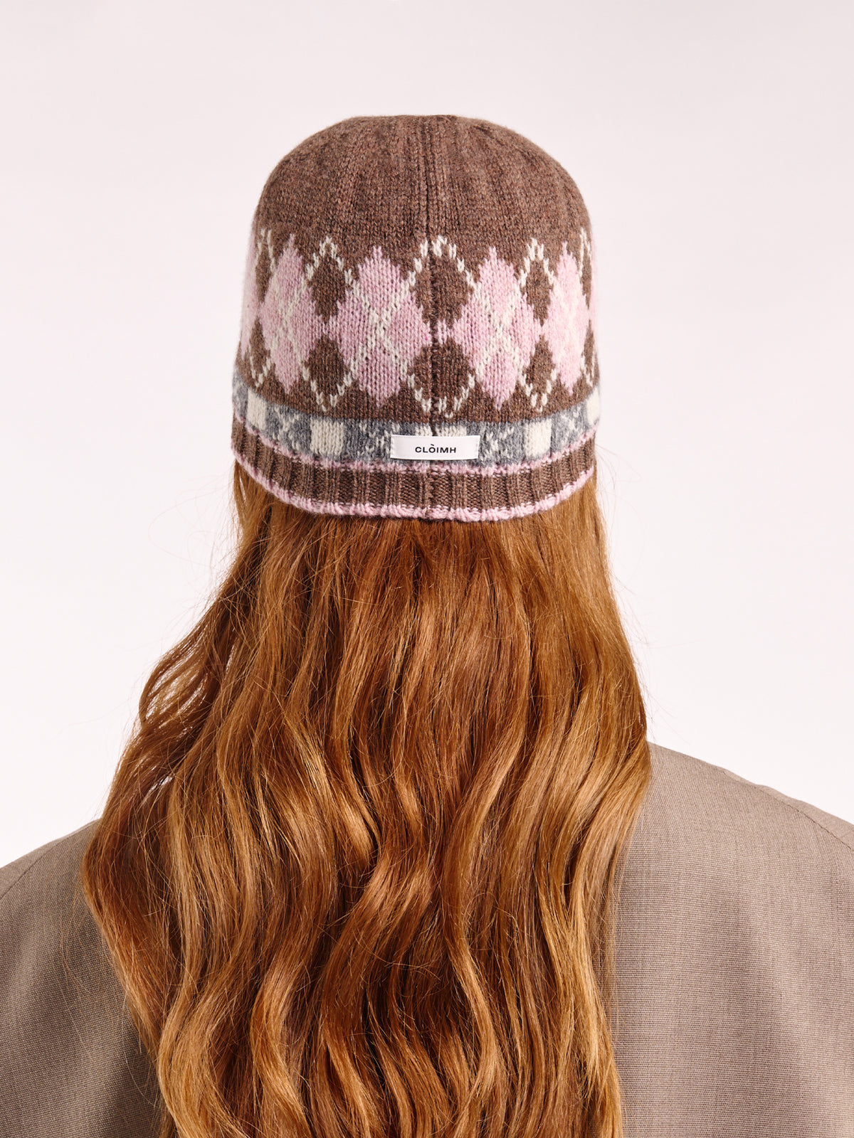 Wool Argyle Cap - Brown/Multi