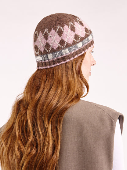 Wool Argyle Cap - Brown/Multi