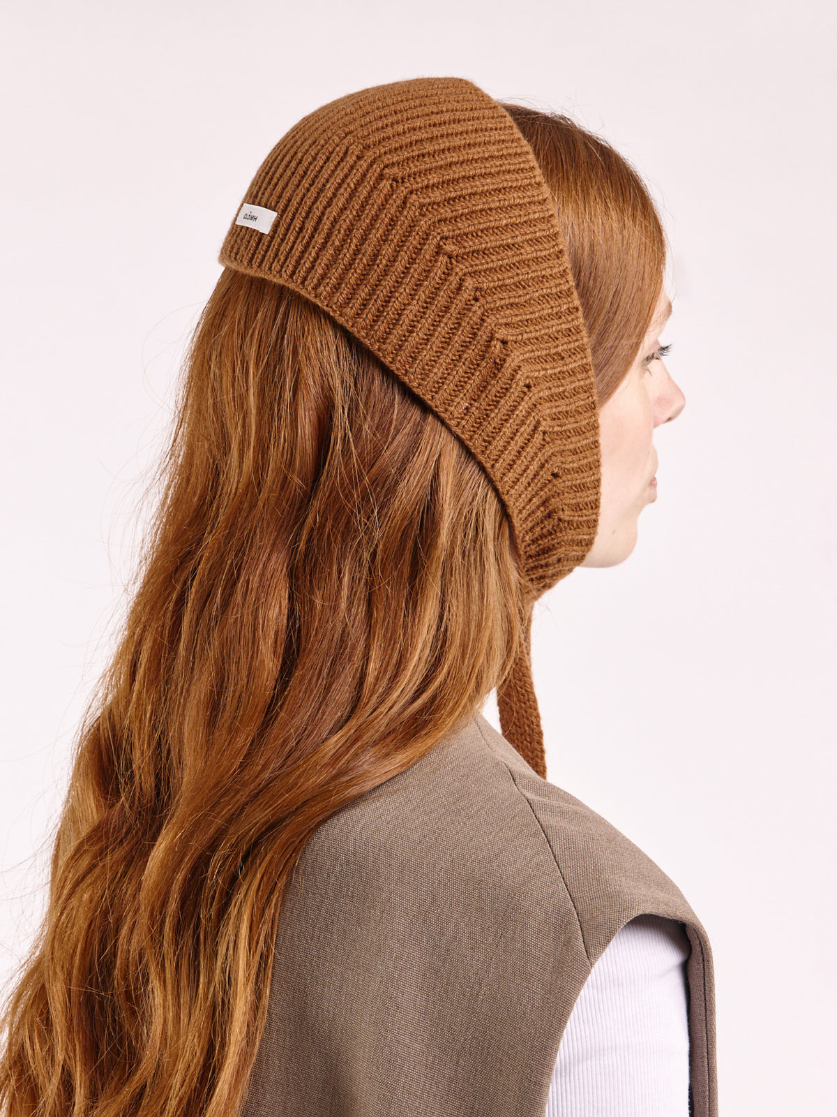 Soft Wool Tied Head Band - Vintage Vicuna