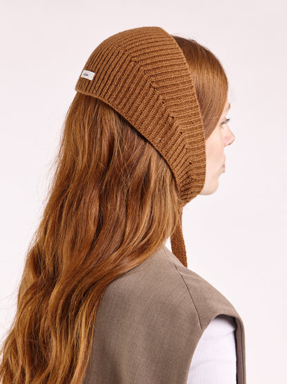 Soft Wool Tied Head Band - Vintage Vicuna
