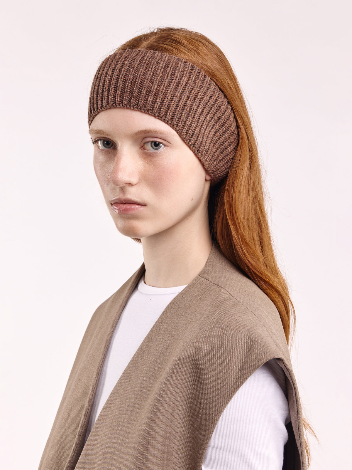 Wool Head Band - Brown