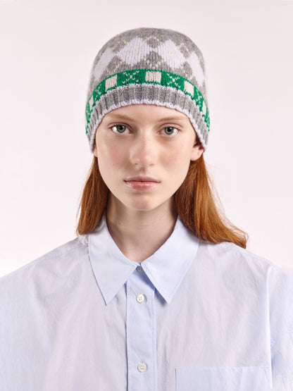 Soft Wool Argyle Cap - Flannel Grey/Multi