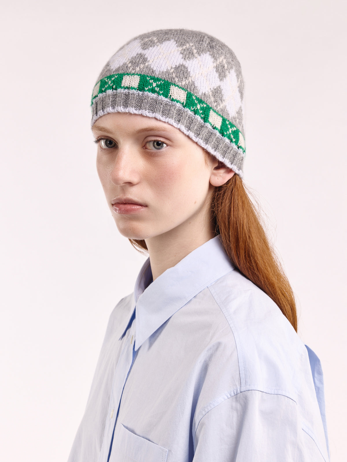 Soft Wool Argyle Cap - Flannel Grey/Multi