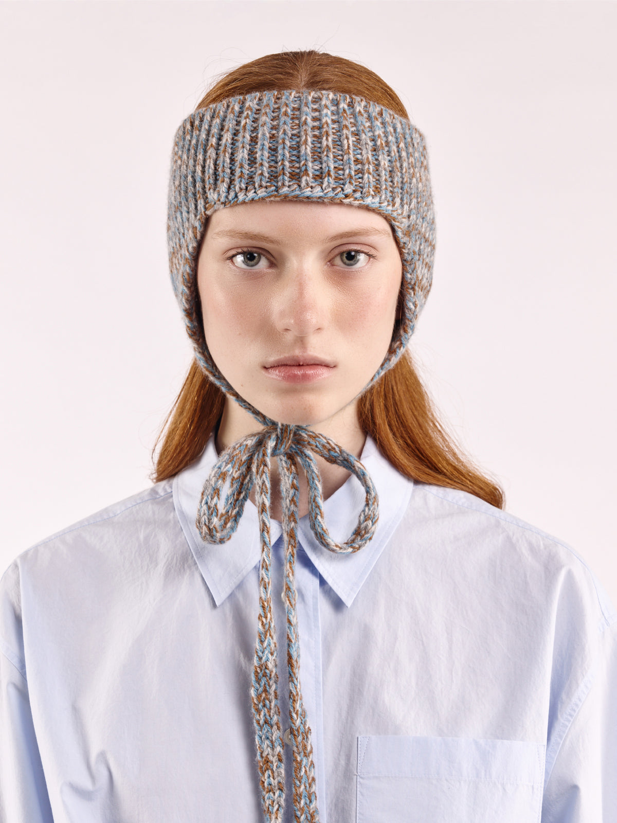Soft Wool Marl Ear Flap Head Band - Dusk/Vintage Vicuna Marl
