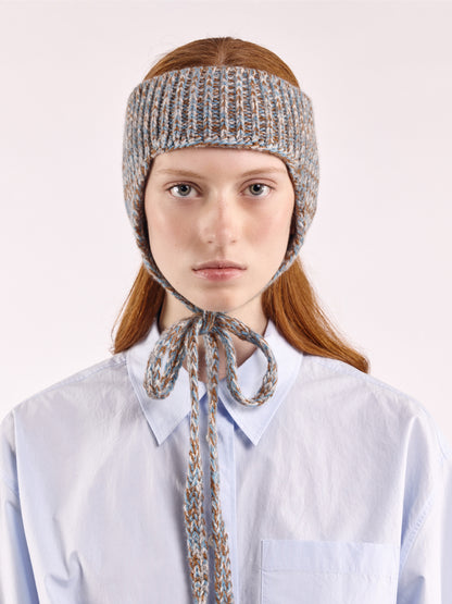 Soft Wool Marl Ear Flap Head Band - Dusk/Vintage Vicuna Marl