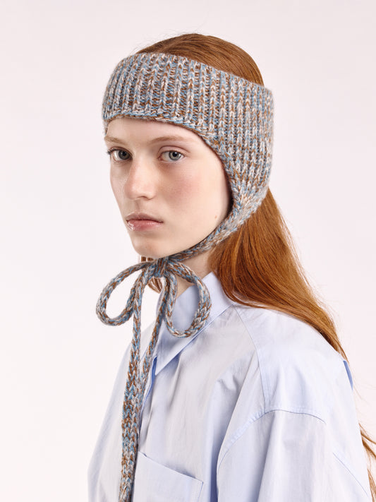 Soft Wool Marl Ear Flap Head Band - Dusk/Vintage Vicuna Marl