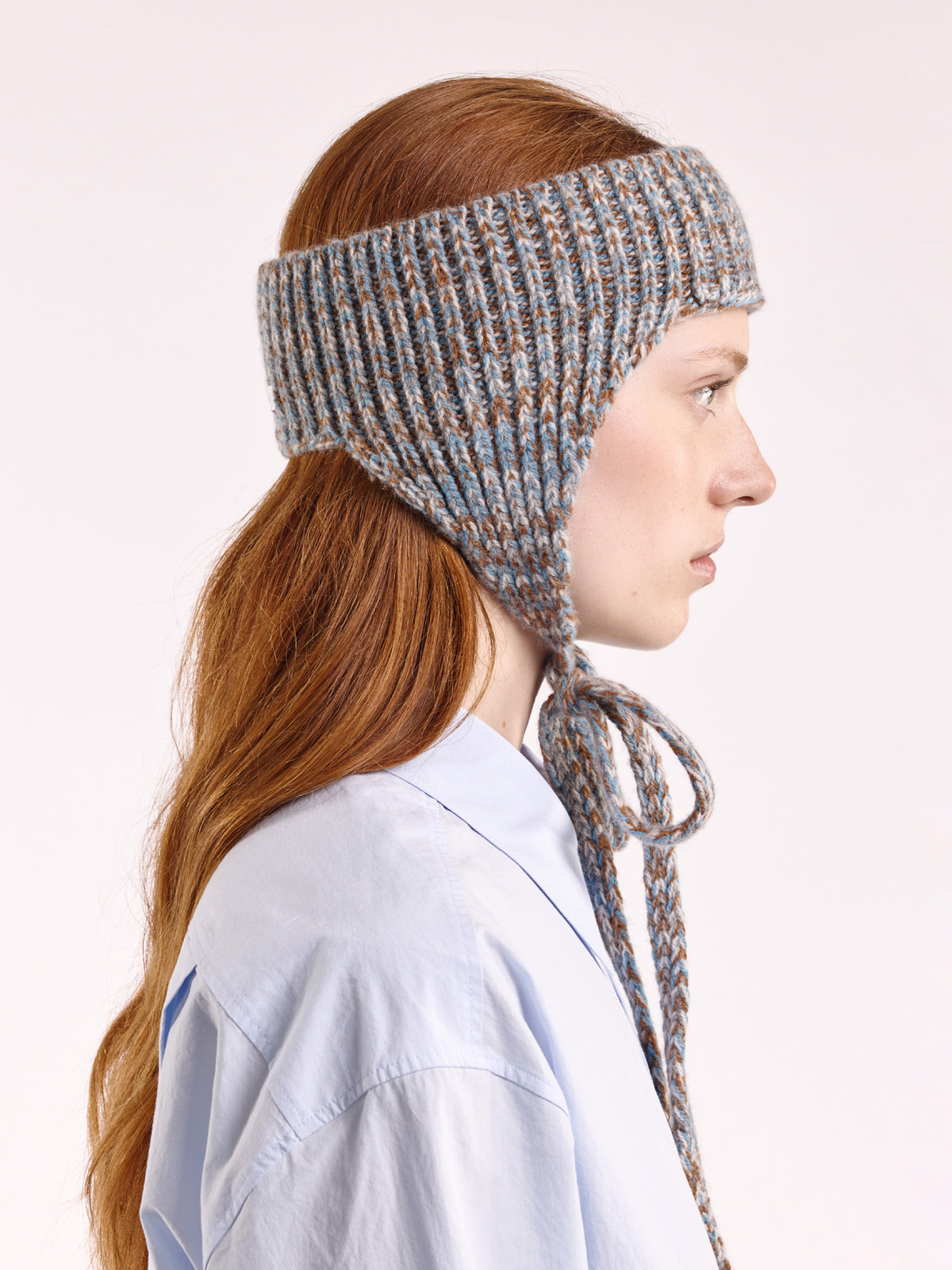 Soft Wool Marl Ear Flap Head Band - Dusk/Vintage Vicuna Marl