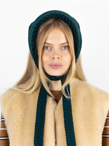 Soft Wool Chunky Bandana - Dark Green