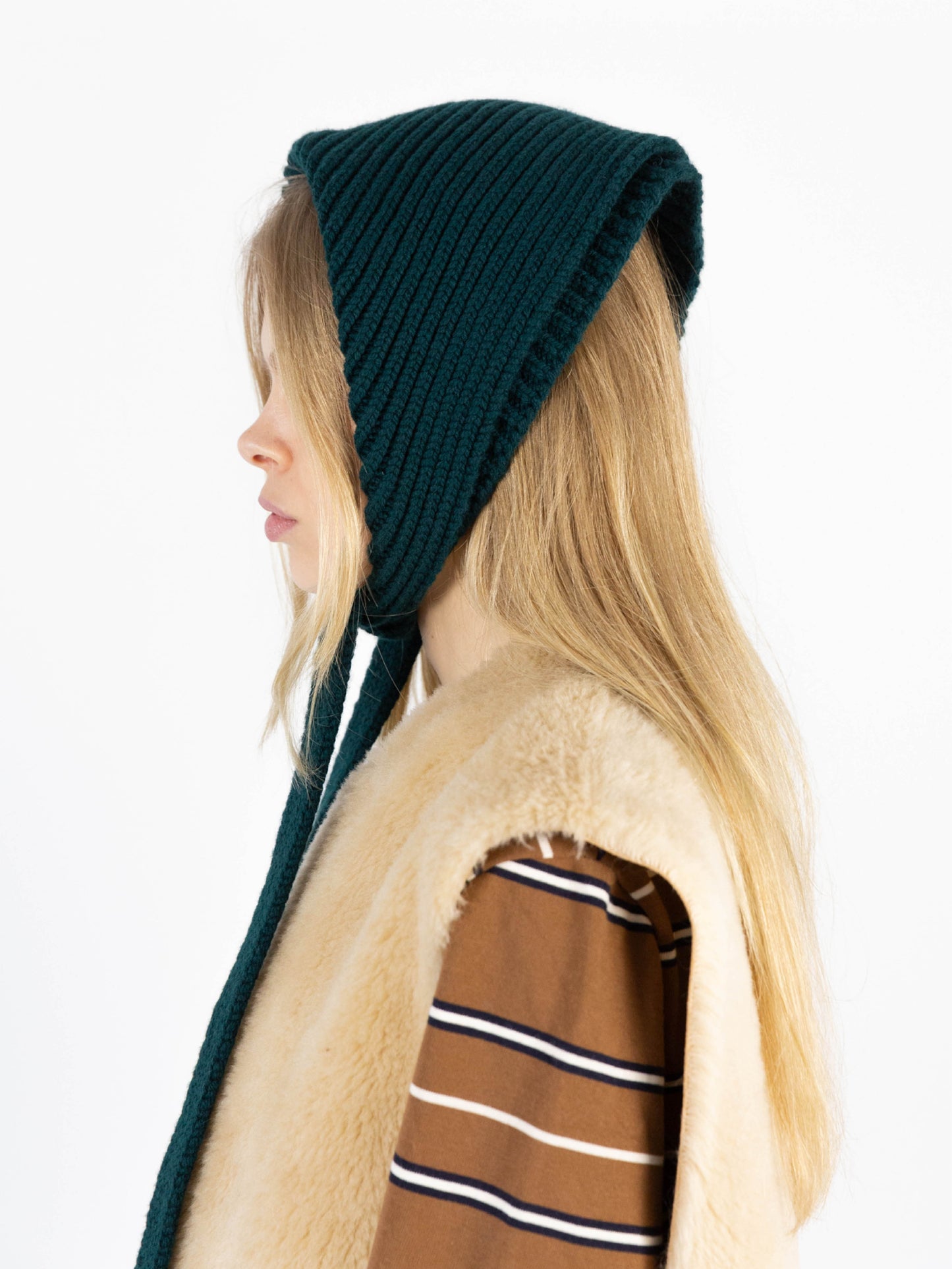 Soft Wool Chunky Bandana - Dark Green