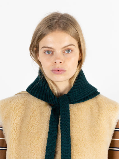 Soft Wool Chunky Bandana - Dark Green