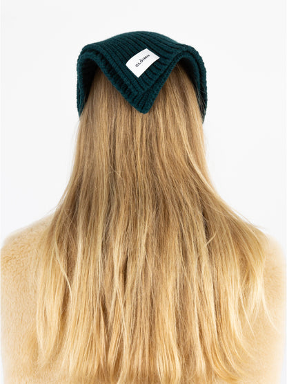 Soft Wool Chunky Bandana - Dark Green